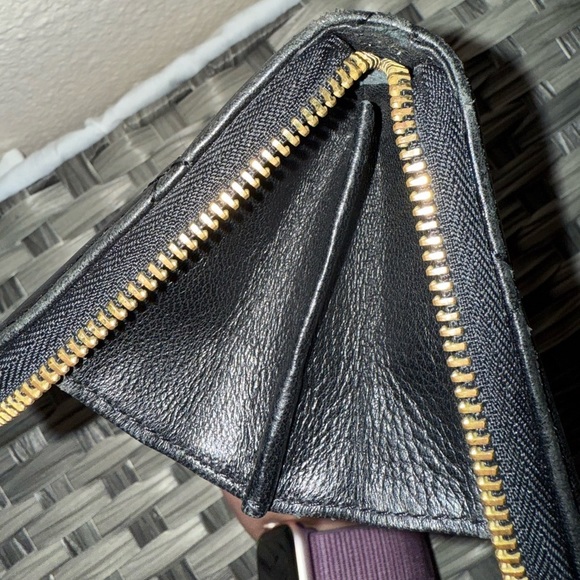 Michael Kors Quilted Black Leather Accordion Zip Wallet Organizer- Gold Accents - Picture 8 of 15